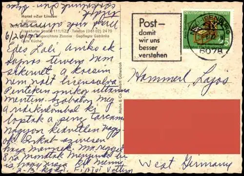 ÄLTERE POSTKARTE NEU-ISENBURG HOTEL ZUR LINDE E. GRUPP FRANKFURTER STRASSE REKLAME HAB HENNINGER BIER AK cpa postard