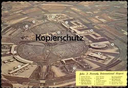 ÄLTERE POSTKARTE JOHN F. KENNEDY INTERNATIONAL AIRPORT UNITED AIRLINES FLUGHAFEN FLUGZEUG Flugzeuge Airplane Aircraft