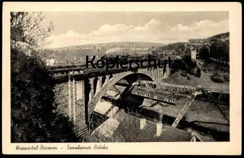 ALTE POSTKARTE WUPPERTAL SONNBORNER BRÜCKE DAMPFLOK SCHWEBEBAHN Bahn Eisenbahn steam engine postcard cpa Ansichtskarte