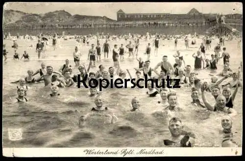 ALTE POSTKARTE WESTERLAND AUF SYLT NORDBAD SCHWIMMER BADEKLEIDUNG Baden Bad AK Ansichtskarte postcard cpa