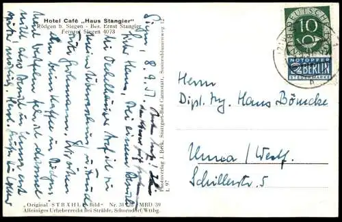 ALTE POSTKARTE RÖDGEN BEI SIEGEN HOTEL CAFÉ HAUS STANGIER WILNSDORF-OBERSDORF Ansichtskarte postcard cpa AK