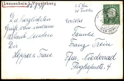 ALTE POSTKARTE LANZENHAIN IM VOGELSBERG PANORAMA HERBSTEIN HESSEN Ansichtskarte AK cpa postcard