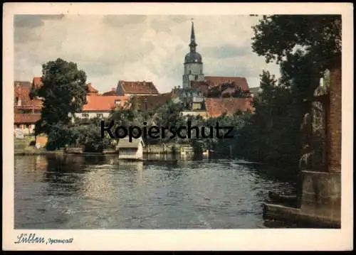 ALTE POSTKARTE LÜBBEN IM SPREEWALD ALTSTADTMOTIV MIT PAUL-GERHARDT-KIRCHE FELDPOST 1942 Ansichtskarte postcard AK cpa