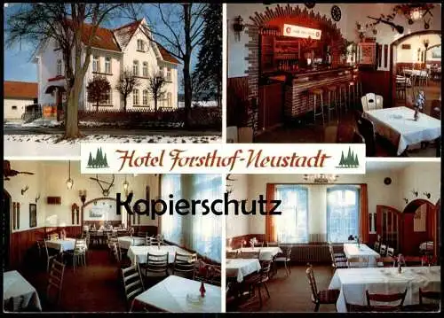 ÄLTERE POSTKARTE NEUSTADT HESSEN HOTEL FORSTHOF EVA & PETER MÜHL LANDKREIS MARBURG-BIEDENKOPF SPIELAUTOMAT AUTOMAT AK