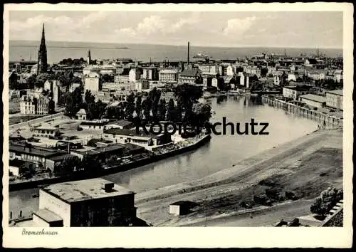 ÄLTERE POSTKARTE BREMERHAVEN LUFTAUFNAHME HAFEN Fliegeraufnahme Panorama harbour Ansichtskarte AK cpa postcard