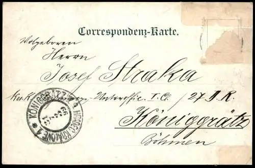 ALTE POSTKARTE GRUSS AUS GRULICH RINGPLATZ KRALIKY NORDBÖHMEN Böhmen 31.07.1899 ceska republika czech republic postcard