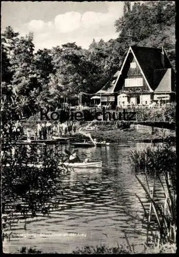 ÄLTERE POSTKARTE SIEGBURG STRANDBAD AN DER SIEG Bad Klepper ? Kanu Boot Ansichtskarte AK postcard cpa