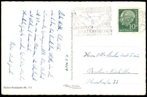 ÄLTERE POSTKARTE GARMISCH-PARTENKIRCHEN OLYMPIA SKISTADION Stadion Skisprungschanze ski stadium postcard Ansichtskarte