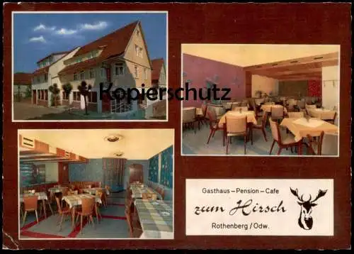 ÄLTERE POSTKARTE ROTHENBERG ODENWALD GASTHAUS PENSION CAFÉ ZUM HIRSCH J. P. SIEFERT OBERZENT HESSEN Ansichtskarte AK cpa