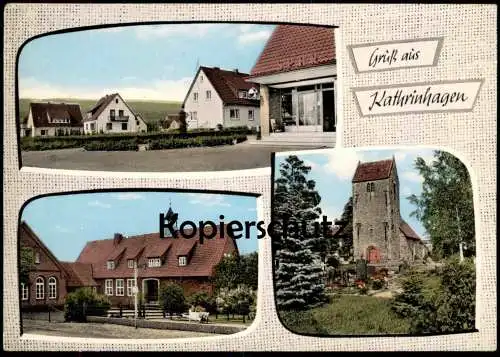 ÄLTERE POSTKARTE GRUSS AUS KATHRINHAGEN SCHUBKARRE MIT BLUMEN AUETAL Ansichtskarte AK cpa postcard