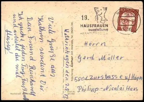 ÄLTERE POSTKARTE GRUSS AUS KATHRINHAGEN SCHUBKARRE MIT BLUMEN AUETAL Ansichtskarte AK cpa postcard