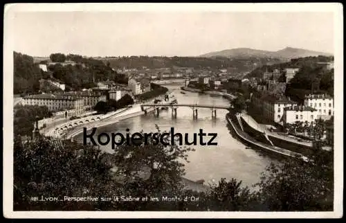 ALTE POSTKARTE LYON PERSPECTIVE SUR LA SAONE ET LES MONTS D'OR 1940 Panorama cpa postcard AK Ansichtskarte
