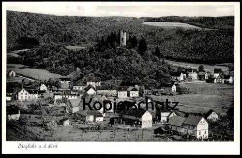 ÄLTERE POSTKARTE BURGLAHR AN DER WIED HOTEL BURGHOF BES. FERD. KRAUS WESTERWALD ALTENKIRCHEN FLAMMERSFELD Ansichtskarte