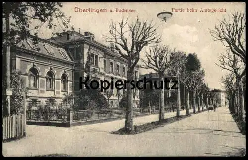 ALTE POSTKARTE ÜBERLINGEN AM BODENSEE PARTIE BEIM AMTSGERICHT Gericht Ansichtskarte AK postcard cpa