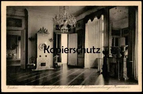 ALTE POSTKARTE EUTIN GROSSHERZOGLICHES SCHLOSS VERSAMMLUNGS-ZIMMER KAMIN KRONLEUCHTER Ansichtskarte AK cpa postcard