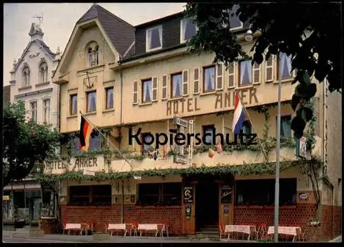 ÄLTERE POSTKARTE KAMP-BORNHOFEN HOTEL ANKER BESITZER FAMILIE DIETRICH-SCHUCK-ERIKSEN FLAGGE DEUTSCHLAND FRANKREICH AK