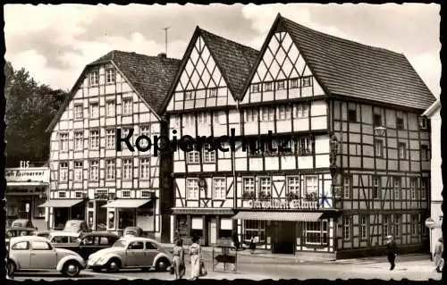 ÄLTERE POSTKARTE SOEST MARKTPLATZ VOLKSWAGEN VW KÄFER RESTAURANT IM WILDEN MANN Auto Ansichtskarte AK postcard cpa