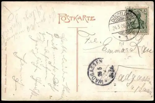 ALTE POSTKARTE DÜSSELDORF CORNELIUS DENKMAL 1906 HERREN MÄNNER HUT SPAZIERSTOCK FRACK monument Ansichtskarte AK postcard