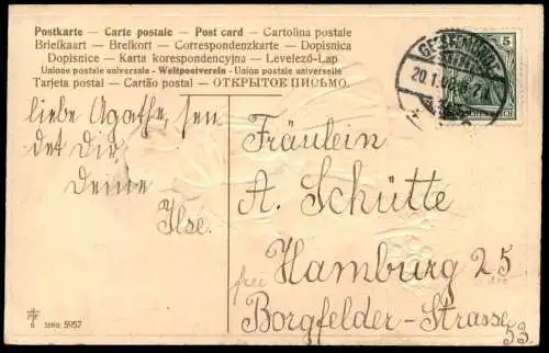 ALTE PRÄGE POSTKARTE DACKEL VERMENSCHLICHT HERZLICHEN GLÜCKWUNSCH ZUM GEBURTSTAG Kuss Hund Dachshund Teckel dog chien AK