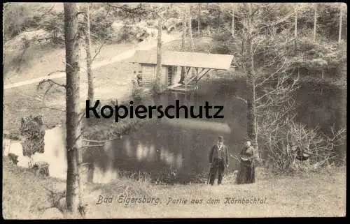 ALTE POSTKARTE BAD ELGERSBURG PARTIE AUS DEM KÖRNBACHTAL TEICH EHEPAAR THÜRINGEN Ansichtskarte postcard cpa AK