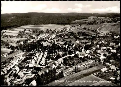 ÄLTERE POSTKARTE STRÜMPFELBRUNN LUFTBILD FLIEGERAUFNAHME TOTALANSICHT BAD. ODENWALD Waldbrunn Ansichtskarte cpa postcard