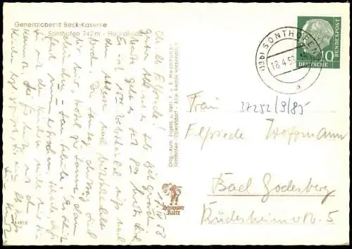 ÄLTERE POSTKARTE GENERALOBERST BECK KASERNE SONTHOFEN BAYERN ALLGÄU Ludwig Beck Bundeswehr Ansichtskarte AK cpa postcard