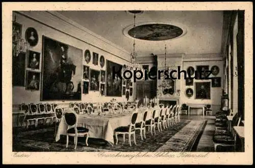 ALTE POSTKARTE EUTIN GROSSHERZOGLICHES SCHLOSS RITTERSAAL SAAL PORTRÄT KRONLEUCHTER Ansichtskarte AK cpa postcard