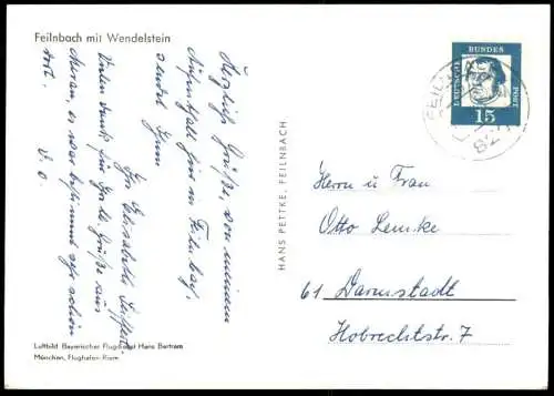 ÄLTERE POSTKARTE FEILNBACH MIT WENDELSTEIN PANORAMA TOTALANSICHT Bad Feilnbach Ansichtskarte cpa photo postcard