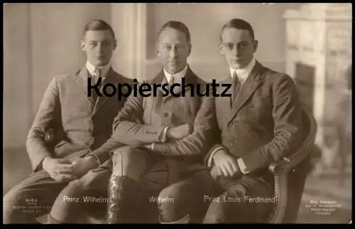 ALTE POSTKARTE KRONPRINZ WILHELM PRINZ LOUIS FERDINAND PRINZ WILHELM VON PREUSSEN Königshäuser Ansichtskarte AK postcard