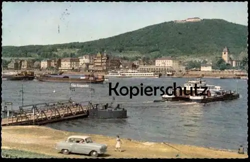 ÄLTERE POSTKARTE FÄHRE KÖNIGSWINTER RHEIN MIT PETERSBERG SCHIFF ferry ship Rhine Rhin Rijn Ansichtskarte postcard cpa AK