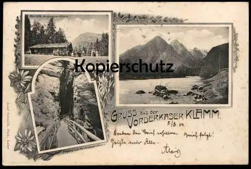 ALTE POSTKARTE GRUSS AUS DER VORDERKASER KLAMM ST. MARTIN WEISSBACH STEMPEL LOFER 1904 AK Ansichtskarte cpa postcard