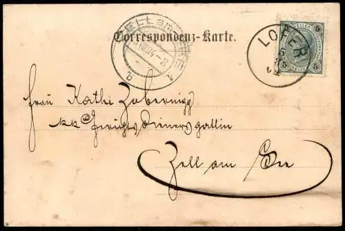 ALTE POSTKARTE GRUSS AUS DER VORDERKASER KLAMM ST. MARTIN WEISSBACH STEMPEL LOFER 1904 AK Ansichtskarte cpa postcard