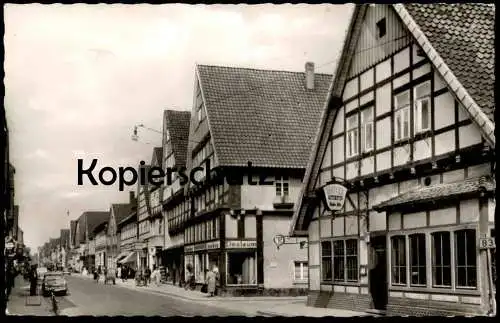 ÄLTERE POSTKARTE HESSISCH-OLDENDORF LANGESTRASSE HOTEL STADT KASSEL WESER PILS Niedersachsen Ansichtskarte postcard