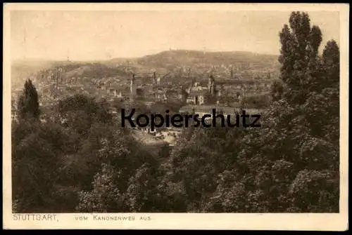 ALTE POSTKARTE STUTTGART BLICK VOM KANONENWEG AUS PANORAMA Ansichtskarte AK cpa postcard