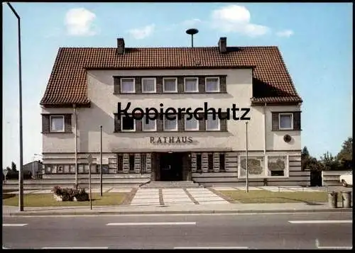 ÄLTERE POSTKARTE WIETZE LÜNEBURGER HEIDE RATHAUS SIRENE AUF DEM DACH Motorsirene Mülltonnen Ansichtskarte cpa postcard