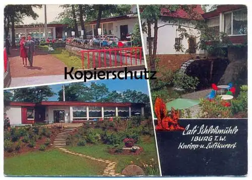 ÄLTERE POSTKARTE BAD IBURG CAFÉ SCHLOSSMÜHLE Wassermühle Eichhörnchen Mühlstein squirrel Ansichtskarte AK postcard cpa
