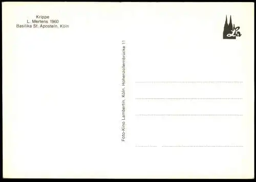 ÄLTERE POSTKARTE KRIPPE WEIHNACHTEN HOLZKRIPPE KÖLN ST. APOSTELN crib couvent Krippenfiguren Maria Josef Esel postcard