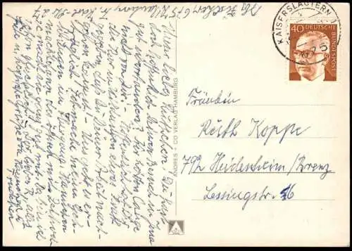 ÄLTERE POSTKARTE KAISERSLAUTERN PFALZ VOLKSPARK ZENTRUM MIT RATHAUS AM PFALZTHEATER Ansichtskarte postcard cpa AK