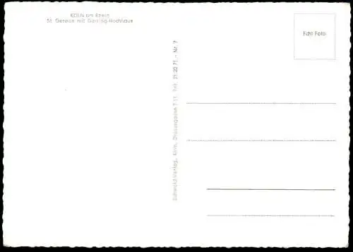 ÄLTERE POSTKARTE KÖLN ST. GEREON LKW BÜSSING 8000 STRASSENBAHN LINIE 5 VW BUS LANGNESE EISKREM OPEL Ansichtskarte AK cpa