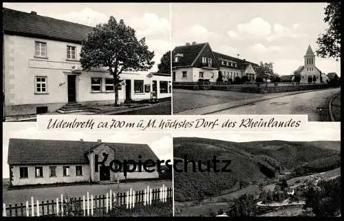 ÄLTERE POSTKARTE UDENBRETH HÖCHSTES DORF DES RHEINLANDES EDEKA HUPPERTZ EIFEL HELLENTHAL NORDEIFEL Ansichtskarte