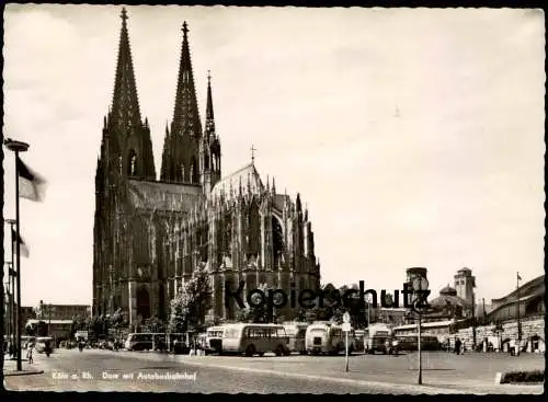 ÄLTERE POSTKARTE KÖLN DOM MIT AUTOBUSBAHNHOF AUTOBUS BUS BUSBAHNHOF BAHNHOF Ansichtskarte AK cpa postcard