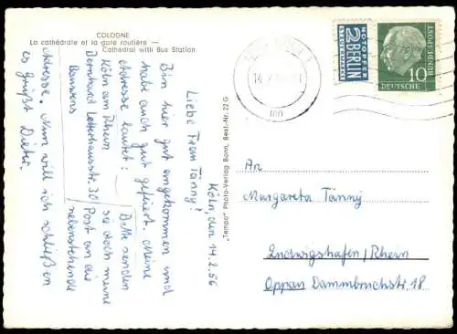 ÄLTERE POSTKARTE KÖLN DOM MIT AUTOBUSBAHNHOF AUTOBUS BUS BUSBAHNHOF BAHNHOF Ansichtskarte AK cpa postcard