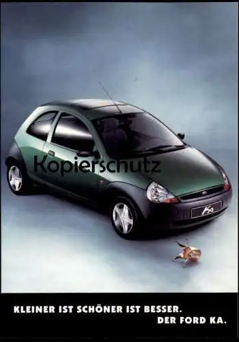 ÄLTERE POSTKARTE FORD KA KLEINER IST SCHÖNER IST BESSER GOLDENE KRONE KÖLN crown Auto car Ansichtskarte AK cpa postcard