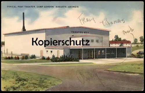ALTE POSTKARTE AUGUSTA GEORGIA CAMP GORDON TYPICAL POST THEATER NO. 1 USA postcard Ansichtskarte