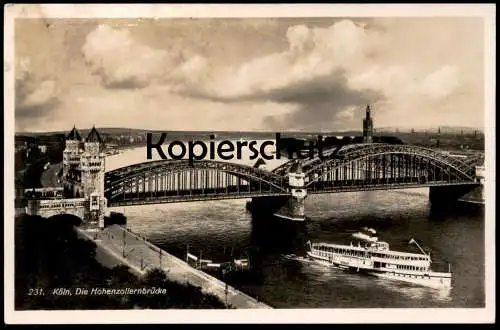 ALTE POSTKARTE KÖLN RHEIN DIE HOHENZOLLERNBRÜCKE RHEINGOLD-SERIE Köln-Düsseldorfer Schiff Ansichtskarte AK cpa postcard