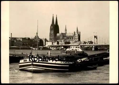 ÄLTERE POSTKARTE KÖLN RHEIN KÖLNER DOM MIT RHEINBRÜCKE PANORAMA FRACHTSCHIFF WIKING Schiff cargo ship AK postcard cpa