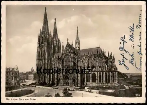 ALTE POSTKARTE DER KÖLNER DOM VON SÜDEN KÖLN 1942 RHEINGOLD-SERIE NR. 904 Ansichtskarte AK cpa postcard