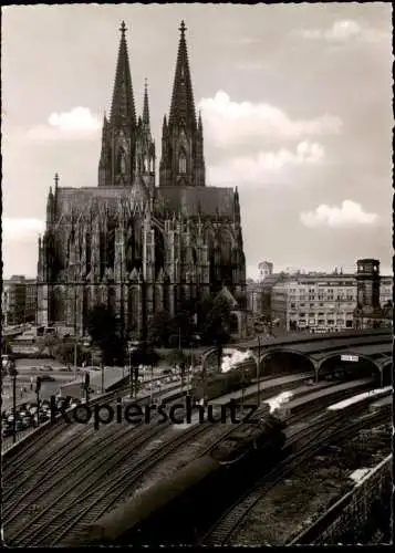 ALTE POSTKARTE KÖLN HAUPTBAHNHOF EISENBAHN DAMPFLOK ZUG WAGGON DOM OSTSEITE LOKOMOTIVE Ansichtskarte AK postcard cpa