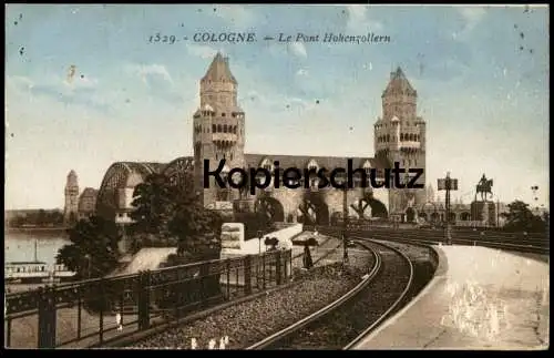 ALTE POSTKARTE COLOGNE LE PONT HOHENZOLLERN KÖLN DIE HOHENZOLLERNBRÜCKE 1926 Bahnhof Gleise bridge cpa postcard AK