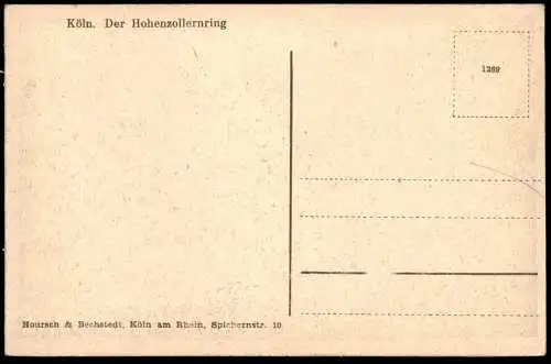 ALTE POSTKARTE KÖLN DER HOHENZOLLERNRING STRASSENBAHN SIECHEN BLUM & SCHLOSS CORNELIUS CAFÉ Cologne Hohenzollern Ring AK